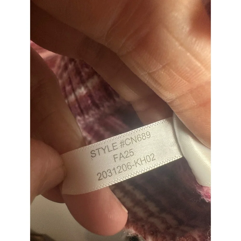 J.Crew Space-Dyed Mockneck Sweater Burgundy Quartz Striped CN689 XXL Womens - Picture 5 of 6